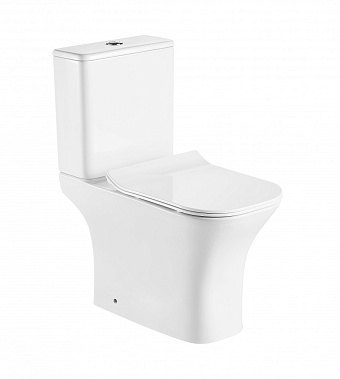 Унитаз напольный Azario FRETTA SQUARE AZ-1215A безободковый с микролифтом