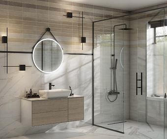 Настенная плитка KERAMA MARAZZI 9038 бежевый светлый глянцевый 28,5х8,5см 1,07кв.м. глянцевая