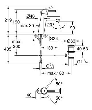 Смеситель для раковины GROHE Concetto 23450001 хром