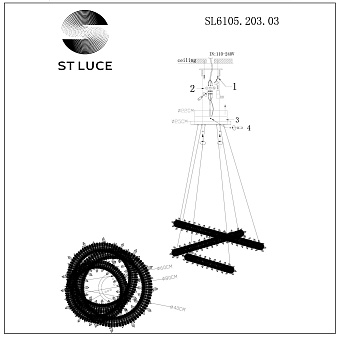 Люстра подвесная ST Luce Lucchero SL6105.203.03 160Вт 1 лампочек LED