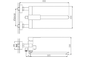 Смеситель для ванны Maxonor MN22803 хром