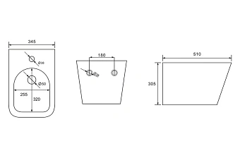 Биде подвесное Abber Rechteck AC1250