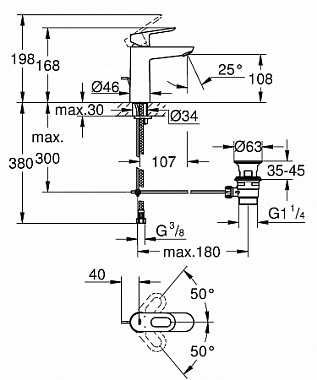 Смеситель для раковины GROHE BauLoop 23762000 хром