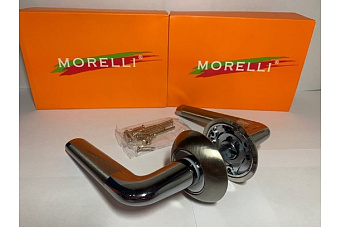 Дверная ручка нажимная MORELLI КОЛОННА MH-03 SN/CP белый никель/хром