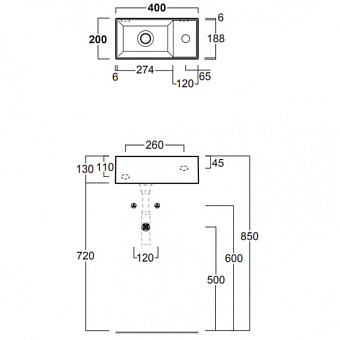 Раковина подвесная SIMAS Agile AG20 nero matt*1 40х20см