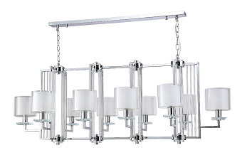 Люстра подвесная CRYSTAL LUX NICOLAS NICOLAS SP10 L1300 NICKEL/WHITE 600Вт 10 лампочек E14