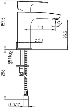 Смеситель для раковины Paini Parallel 47CR205LMKM хром