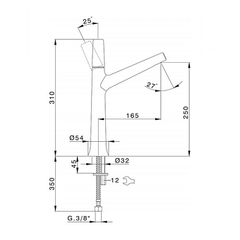 Смеситель для раковины Cisal Vita VI00354421 хром