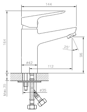 Смеситель для раковины ESKO DELHI DL 26 хром