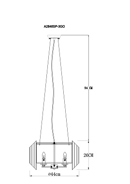 Люстра подвесная Arte Lamp JASTIN A2848SP-3GO 40Вт 3 лампочек E14