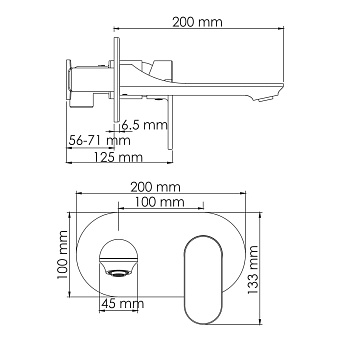 Смеситель для раковины WASSERKRAFT Elbe 7430 чёрный