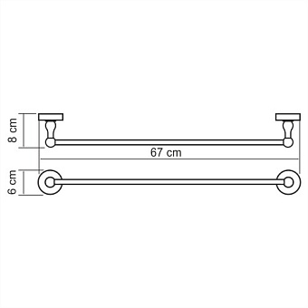 Полотенцедержатель WASSERKRAFT Nau K-7700 85030/69030/77030 хром 67см
