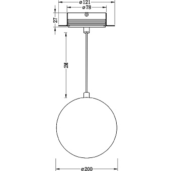 Светильник подвесной Maytoni Luna P039PL-5W3K-20INS-B 5Вт LED