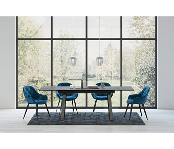 Кухонный стул AERO 58х60х83см велюр/сталь Navy