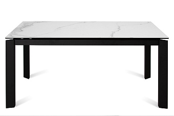 Кухонный стол раскладной AERO 90х160х76см закаленное стекло/керамика/сталь Carrara