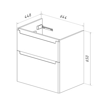 Тумба под раковину напольная LEMARK Buno LM04B70T 45х64,4х65см