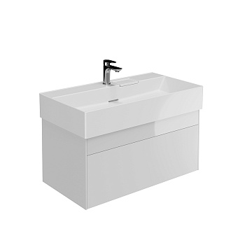 Тумба под раковину подвесная KERAMA MARAZZI Logica LO.90.2.WHT с подсветкой 49х90,5х40,3см