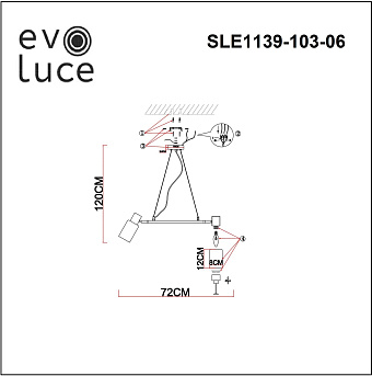 Светильник подвесной Evoluce GESSI SLE1139-103-06 360Вт E14