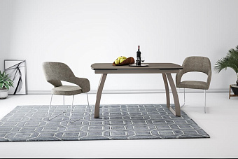 Кухонный стол раскладной AERO 88х140х76см закаленное стекло/керамика/сталь Latte