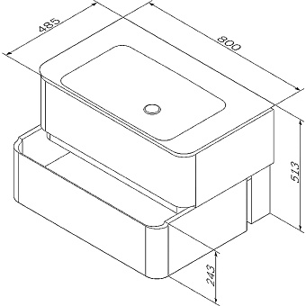 Тумба под раковину подвесная AM-PM Sensation M30FHX0802WG 48,5х80х51,5см