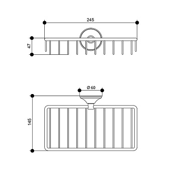 Полка в ванную прямоугольная Bongio Fleur 11013OR00 1-ярусная 14,5х24,5см золотой