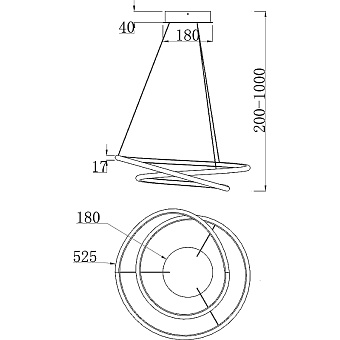 Светильник подвесной Maytoni Nola MOD100PL-L47BSK 96Вт LED