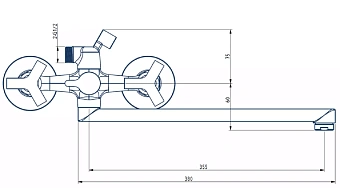 Смеситель для ванны VODA SOLAR SOL 31 хром