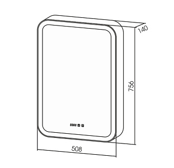 Шкаф зеркальный Azario Фиджи LED-00002361 15х50х75см с подсветкой