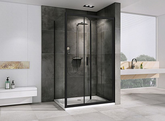 Угловое ограждение Abber Sonnenstrand AG07100B-S100B 195х100см стекло прозрачное