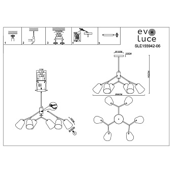 Светильник потолочный Evoluce MARIO SLE155942-06 240Вт E14