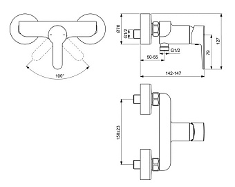 Смеситель для душа IDEAL STANDARD SESIA BC207AA хром