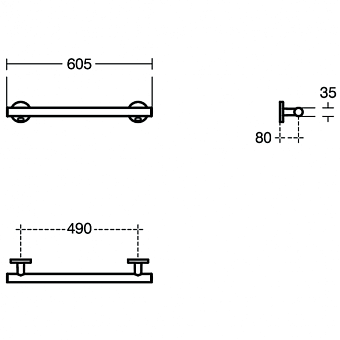 Поручень для ванной IDEAL STANDARD CONTOUR S0830AA 8,5см хром