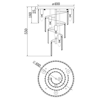Светильник потолочный Maytoni LOUIS RC007CL-06CH 40Вт E14