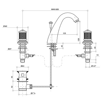 Смеситель для раковины Bongio Impero 65501CR00 хром