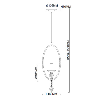 Светильник подвесной Stilfort Grace 1053/05/01P 40Вт E14