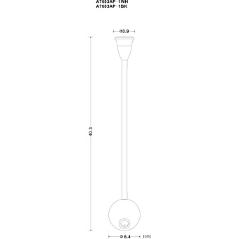 Светильник настенный Arte Lamp TWIST A7603AP-1WH 3Вт LED