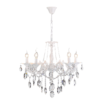 Люстра подвесная Eurosvet Veletta 10108/5 белый/прозрачный хрусталь Strotskis 60Вт 5 лампочек E14