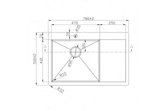 Мойка кухонная MELANA ProfLine D7851H-L 78х51см сатин