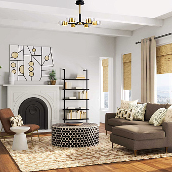 Светильник потолочный Eurosvet Jet 90244/8 черный/золото 80Вт LED