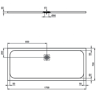 Душевой поддон IDEAL STANDARD ULTRAFLAT S K8281FV 70х170см