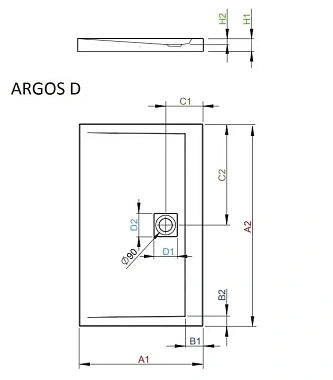Душевой поддон RADAWAY Argos D 100х90см