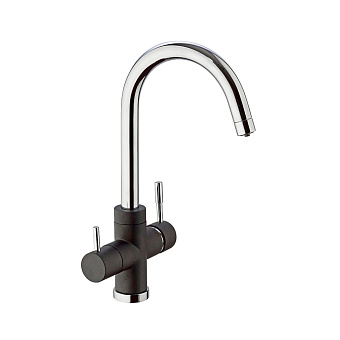 Смеситель для кухни Paini Cox 7844643CR3V11L2KM с фильтром чёрный матовый