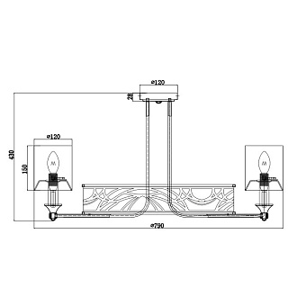 Люстра подвесная Maytoni Vittoria H004CL-07BG 280Вт 7 лампочек E14