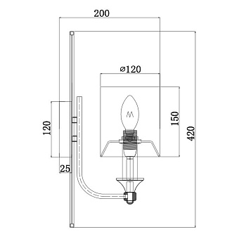 Светильник настенный Maytoni Vittoria H005WL-01BG 40Вт E14