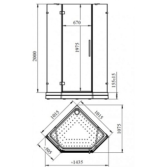 Душевой поддон RADOMIR Санторо 1-11-2-0-0-129 101,5х101,5см
