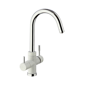 Смеситель для кухни Paini Cox 7890643CR3V11L2KM с фильтром белый матовый