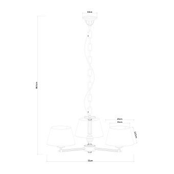 Люстра подвесная Arte Lamp YORK A2273LM-3AB 40Вт 3 лампочек E14