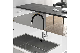 Смеситель для кухни MELANA Elastico 610401B гибкий излив сатин