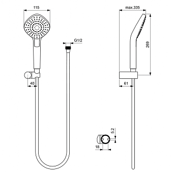 Душевой комплект IDEAL STANDARD IDEALRAIN EVO B2240AA chrome