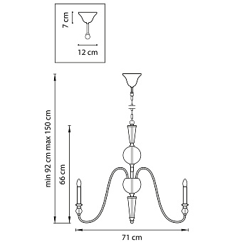 Люстра подвесная Lightstar Ragno 732067 40Вт 6 лампочек E14